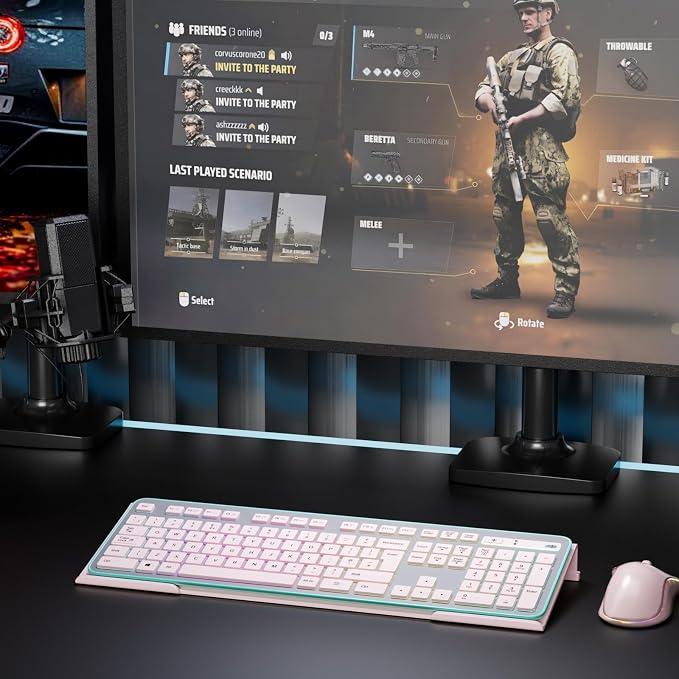 Computer Keyboard Stand Holder - Ergonomic Acrylic Keyboard Stand for Desktop Comfortable Keyboard Tray Riser with Silicone Anti-Slip Strip for Home School Office Desk Accessory, Lightpink