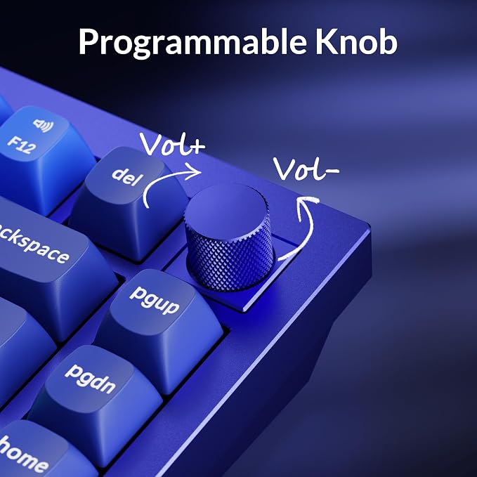 Keychron Q1 RGB Wired Custom Mechanical Keyboard, 75% Layout RGB Backlight with Hot-swappable Gateron G Pro Brown Switch Double Gasket Compatible with Mac Windows Linux (Blue) -Version 2
