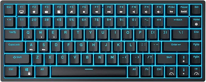 RK ROYAL KLUDGE RK84 Blue Backlit 75% Triple Mode BT5.0/2.4G/USB-C Hot Swappable Mechanical Keyboard, 84 Keys Tenkeyless Mechanical Keyboard w/Detachable Frame & Programmable Software, Blue Switch
