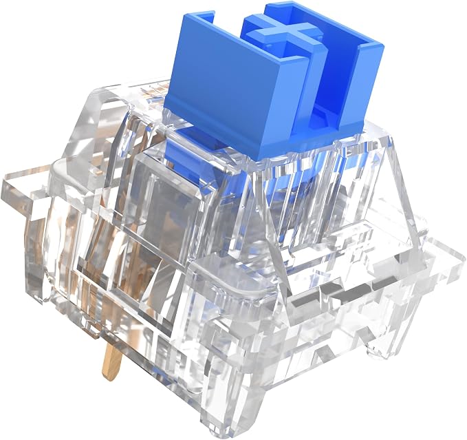 Zjmehty Outemu(Gaote) Crystal Blue Switches for MX Mechanical Gaming Keyboard,3-Pin 50gf Clicky/RGB/DIY Replaceable/Dustproof Switches(30pcs)