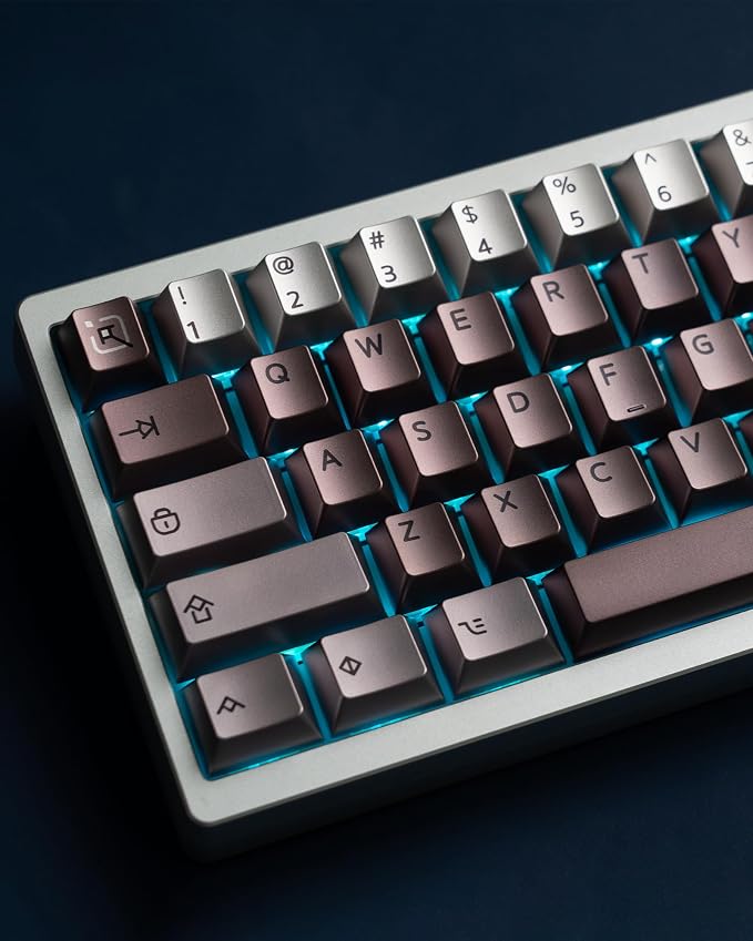 Keymatic Gaming Cherry Keycaps, Metal Keycaps with Key Puller for Mechanical Keyboard Cherry Mx Switch,112 Custom Keycaps,Coffee(Only Keycap Set)