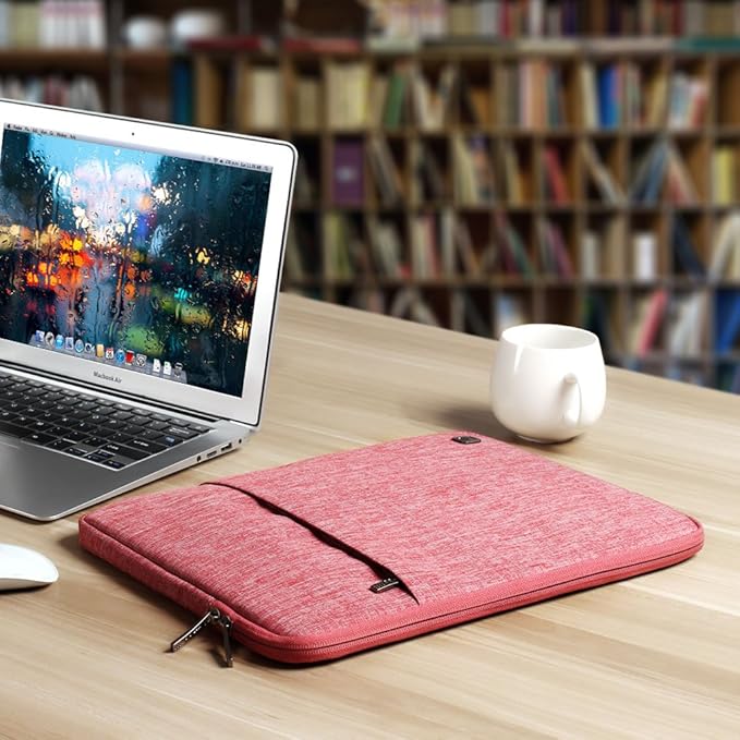 NIDOO 17 inch Laptop Sleeve 17.3 inch Water-Resistant Protective Computer Cover Carrying Case Bag for Lenovo Legion 5 / 5i / IdeaPad 3 Gen 7 / HP Gaming Pavilion 17 / Asus ZenBook Pro 17 / Acer, Pink
