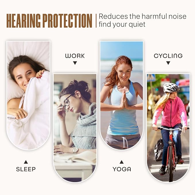 Small Ear Plugs 2 Pairs, Soft Silicone Noise Reduction Earplugs for Adults Kids 12+, Sound Blocking Earbuds for Sleeping, Snoring, Work, Concerts, Music,Travel,Motorcycle
