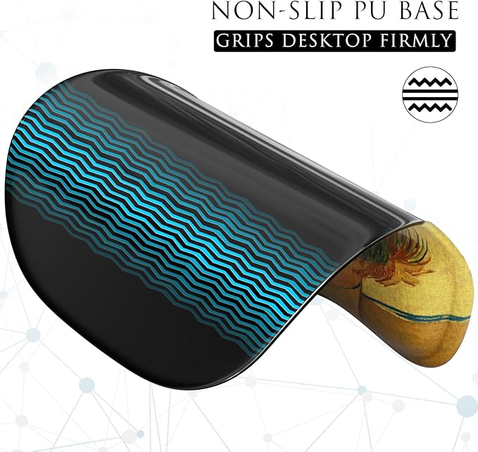 MROCO Ergonomic Mouse Pad with Gel Wrist Rest, Smooth Wrist Support Surface, Non-Slip PU Base for Pain Relief, Comfortable Mousepad for Computer, Laptop, Office & Home, 9.4 x 8.1 in, Sunflower
