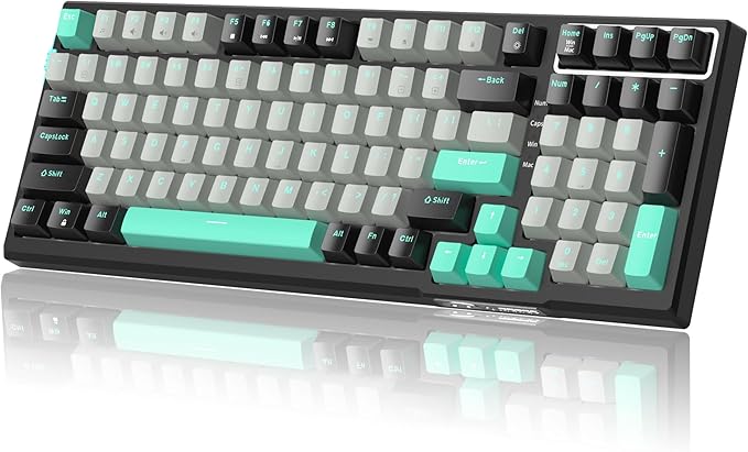 MageGee SKY98 Mechanical Gaming Keyboard, 96% Gasket Hot Swappable Wired Custom Creamy Keyboard with 5-Layer Sound Dampening, RGB Backlit, NKRO for Win/Mac (Dark Elf, Blue Whale Switch)