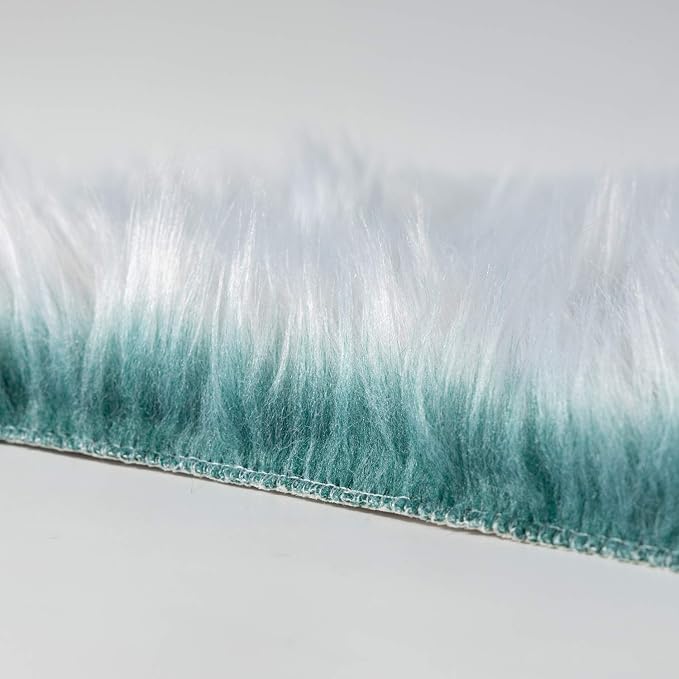 Ashler Faux Fur Rug, Fluffy Shaggy Area Rug Ultra Soft 5 x 7 Feet Rectangle Fur Frosted Bottom Spring Green Fuzzy Rug Machine Washable, Nursery Decor Throw Rugs for Bedroom, Living Room