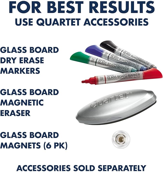 Quartet Whiteboard, Magnetic Dry Erase White Board, Glass 48" x 85" Vertical-Only, Frameless, InvisaMount, White (Q014885IMW)