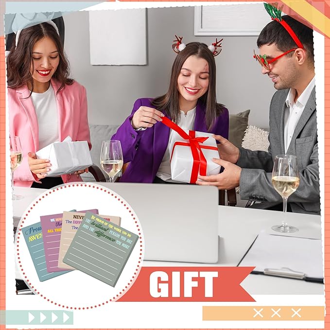 Yinder 24 Pcs Inspirational Sticky Notes Thank You Gift Motivational Sticky Note Pad Employee Appreciation Gift Bulk for Staff Coworker Teacher Nurse Office Groups 3 x 3'' (Thank You,Morandi)