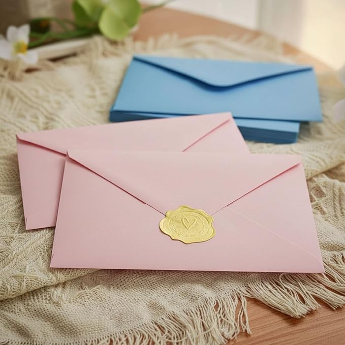 Stationery Set,stationary letter and envelopes 4x6 Envelopes,28 Stationery Writing Papers with 14 Matching Envelopes (Pink)