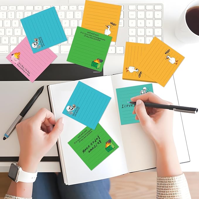 Funny Sticky Notes Gifts - 9 Pack Colorful Fun Notepads Gag Gifts for Work 3x3 Inch, Sarcastic Self-Adhesive Memo Pads School Office Supplies for Coworkers (450 Sheets)