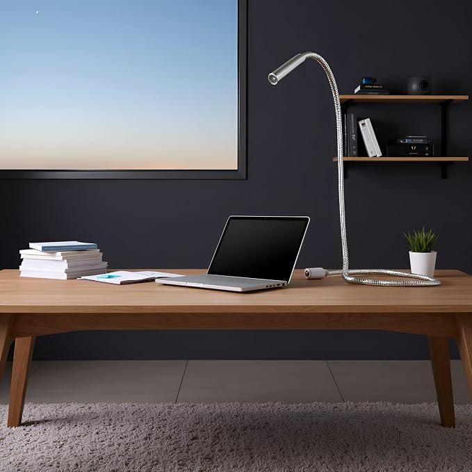 Silver USB Flexible Light Gooseneck Led Glowing Lamp Laptop Computers Studying for Office Working Writing Reading Accessories Desk Lamps Office Adjustable Led, Lamps and Shades, Table Light