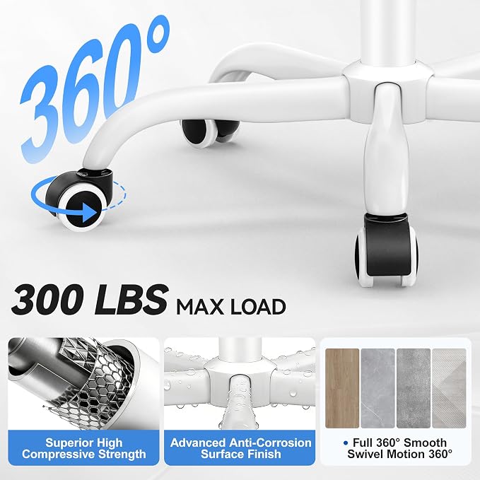 ALLGOD Ergonomic Office Chair, Mesh Desk Chair with Lumbar Support, High Back Home Office Chair with Adjustable Headrest and Flip-Up Arms, Comfortable Computer Chair, Thick Cushion, 300 LBS, LightGray