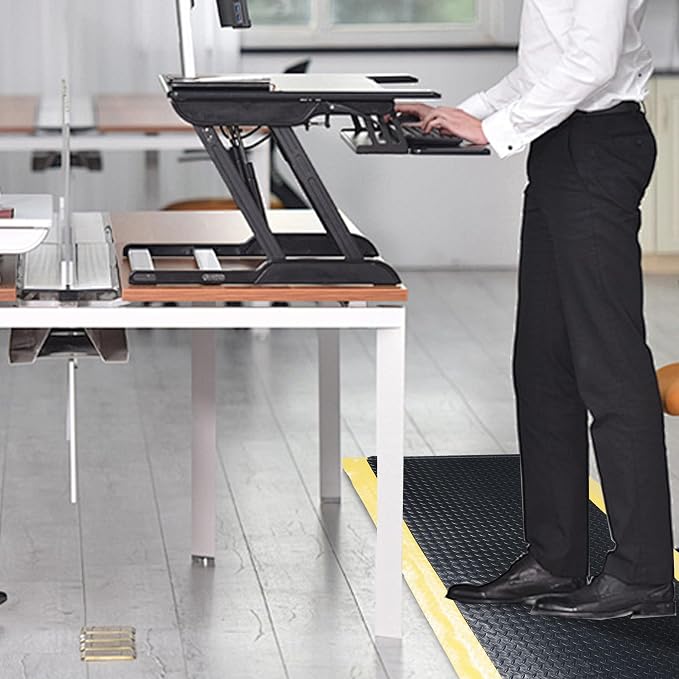 Nisorpa Anti Fatigue Mats Industrial 2' x 5' Ergonomic Standing Mat 15/16" Extra Thick Shop Floor Mat Kitchen Mats Heavy Duty Commercial Diamond Plate Support for Leg & Back Pain