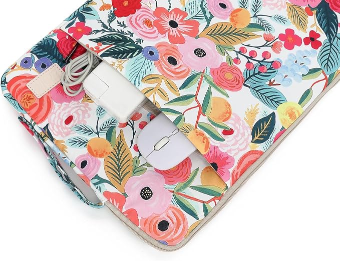 Laptop Sleeve 13.3 inch14 Inch, 15.6inchWater Resistant Traveling Computer Cover with Handle, Shockproof Protective Carrying Laptop Case (Y8-Garden Rose, 12.5 inch-13.5 inch)