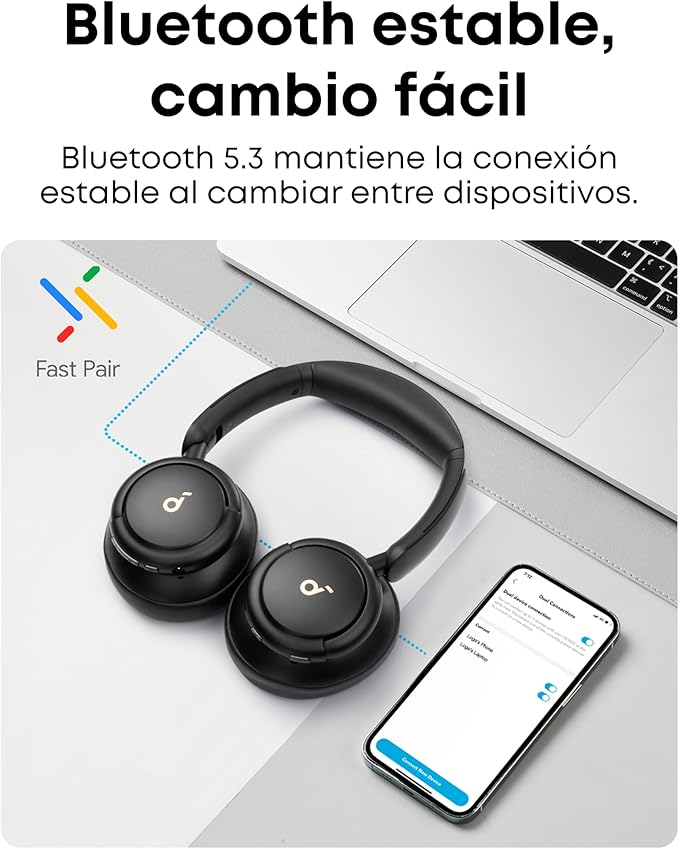Soundcore by Anker Life Q30 Hybrid Active Noise Cancelling Headphones with Multiple Modes, Hi-Res Sound, Custom EQ via App, 40H Playtime, Comfortable Fit,Connect to 2 Devices (Renewed)