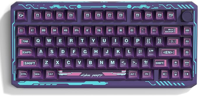 PBT Keycaps Set, ERA75 135 Key Caps,Dye-Sublimation, Cherry Profile Custom Keycap for 61/64/68/84/87/100/104/108 Mechanical Keyboard, Compatiability for 60 65 75 100 Percent Keyboads, Purple