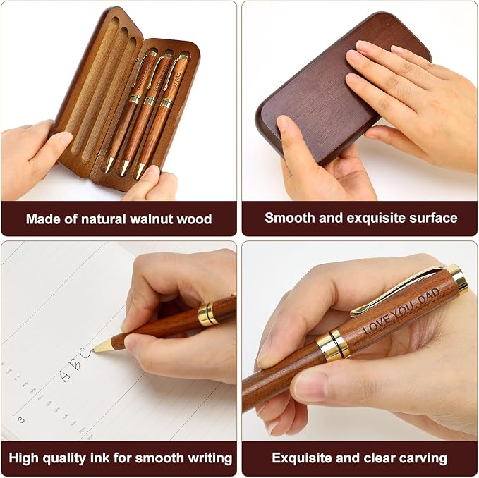 Cool Gifts for Dad from Daughter, Son, Wife Mens Pen Set with Box for Father Daddy Papa Christmas Gifts Best Dad Ever Engraved Dadās Pens Sentimental Fathers Day Birthday Gift Ideas Luxury Pens