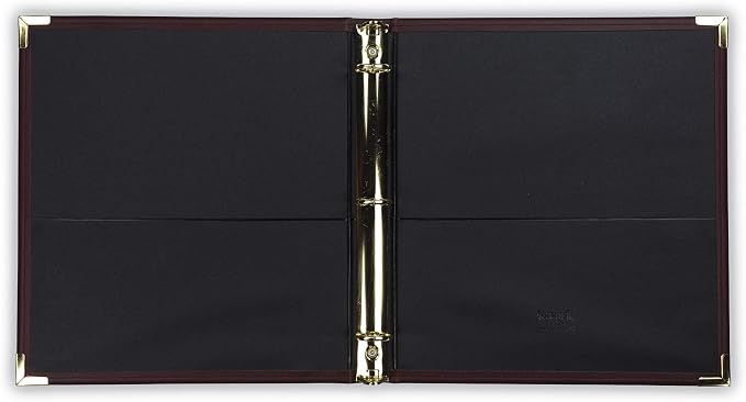 Samsill Classic Collection Leather 3 Ring Binder, Executive Presentation Portfolio, 1.5 Inch (Holds 325 Sheets), Brass Round Ring, Burgundy