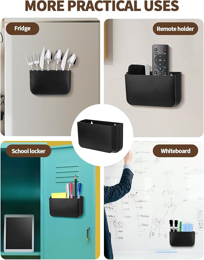 2 Pack Magnetic Foldable Remote Control Holder, Strong Magnet TV Remote Holder Wall Mount, Magnetic Dry Erase Marker Holder for Whiteboard, Refrigerator, Locker Accessories, Office & Desk Accessories
