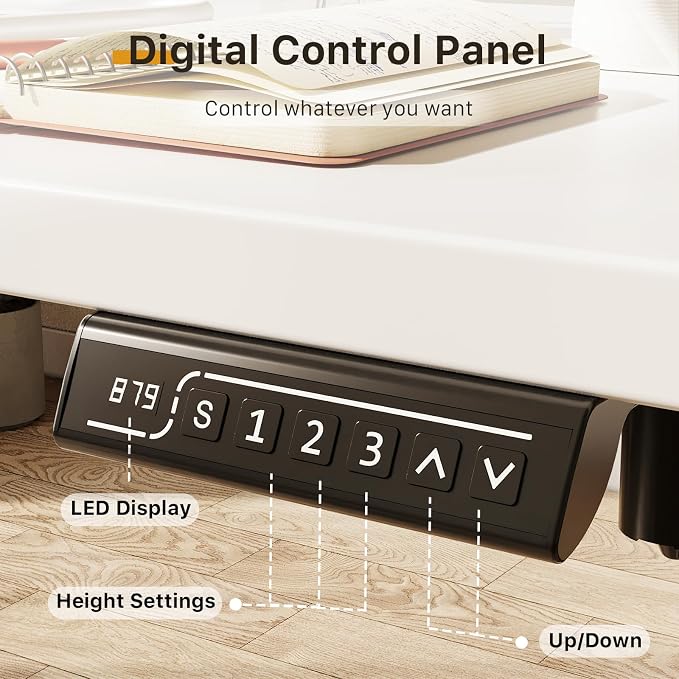 JOY worker Small Electric Standing Desk, 40" Whole Piece Height Adjustable | 40" x 20" White Narrow Sit Stand Desk with Memory Controller, Compact Mini Computer Workstation for Home Office Walking Pad