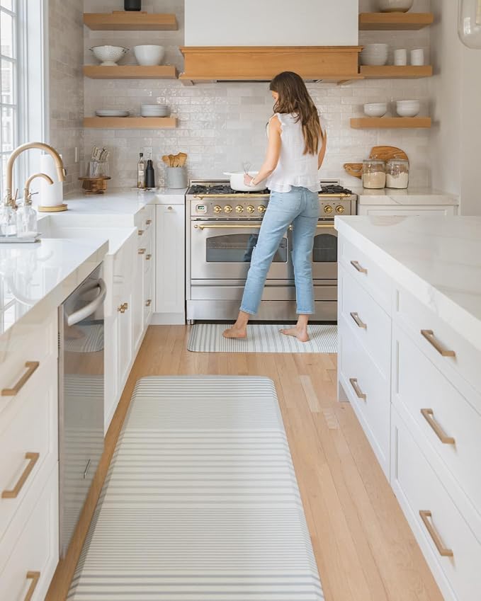 House of Noa Nama Standing Mat – Anti-Fatigue Cushioned Kitchen Mats for Floor | Ergonomic Bounce-Back Foam Kitchen Mats | Anti-Fatigue Mats for Kitchen & Standing | Coastal Nantucket | 22" x 36"