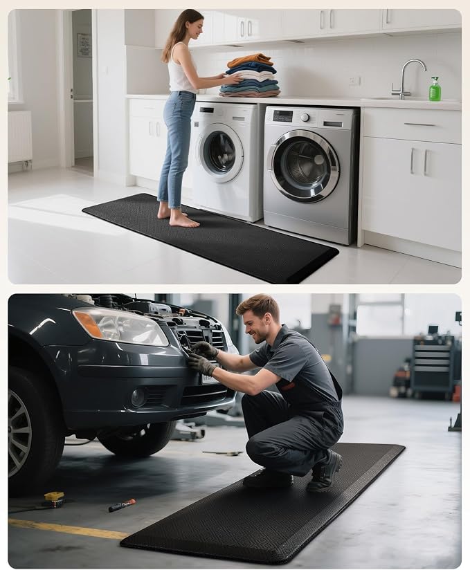 Ophanie Kitchen Mats for Floor,3/4 inch Thick,20x60 Anti Fatigue Cushioned Mat with 99+ Pairs of Anti-Slip Bottom Ridges,Kitchen Rugs,Waterproof,Comfort Ergonomic Standing Mat for Office,Home,Sink