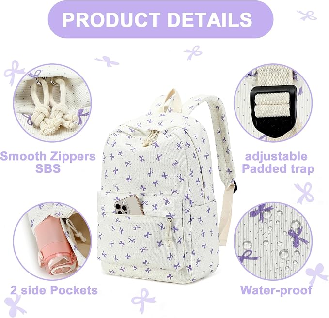 LEDAOU Backpack for Girls School Bag Kids Bookbag Teen Backpack Set Daypack with Lunch Bag and Pencil Case | Kids
