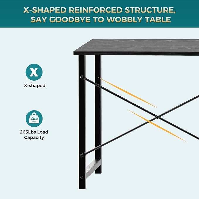 OLIXIS 40 Inch Computer Office Desk for Small Spaces, Writing Gaming Work Desk Modern Study Table with Storage Bag & Headphone Hook Home Bedroom, Black