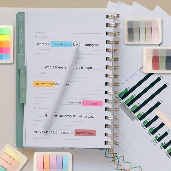1000 Pcs, Transparent Sticky Notes, Page Markers, Book Tabs, Sticky Tabs, Page Tabs, Label Stickers, Pop Up Index Tabs, Tabs Flags Stickers
