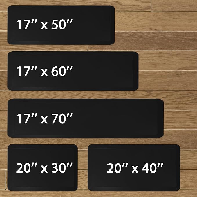 1" Extra Thick Anti Fatigue Floor Mat 30" L x 20" W,Kitchen Mat, Standing Desk Mat,140D Advanced PU Foam Ergonomic Comfort at Home, Office, Garage, Sink (Orange)