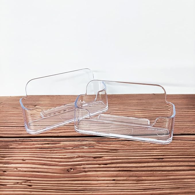 HSYMQ Acrylic Business Card Holder 6 Pack for Desk, Clear Plastic Business Cards Display Holders Stand, Fits 30-50 Business Cards