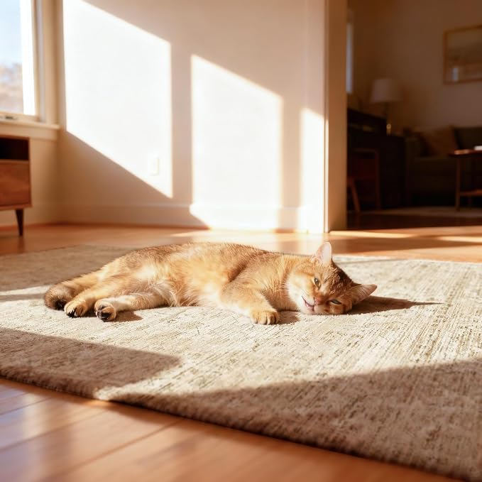 Office Chair Mat for Hardwood Floor, 48"x60" Desk Chair Mat for Home Office, Anti-Slip Under Desk Mat Rug for Rolling Chair,Floor Protector Washable Rug for Gaming Chairs-Beige