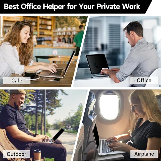 15.6 Inch 1920x1080 Laptop Privacy Screen Filter, Anti Blue Light Glare & Anti Scratch Computer Privacy Shield for 15.6" with 16:9 Aspect Ratio Laptop Portable Monitor