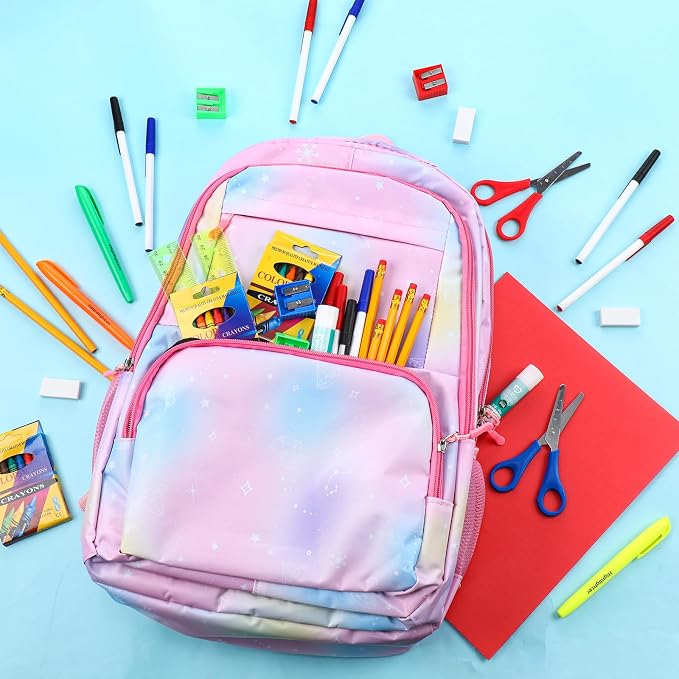 Maitys 12 Pack 17'' Bulk Backpacks with Supplies Kit, Bookbags for Donation Charities (Printed Color,Graffiti)