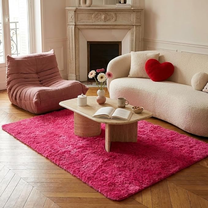 Mugorn Small Soft Shag Rugs for Bedroom, 3x5 Fluffy Area Rugs for Living Room