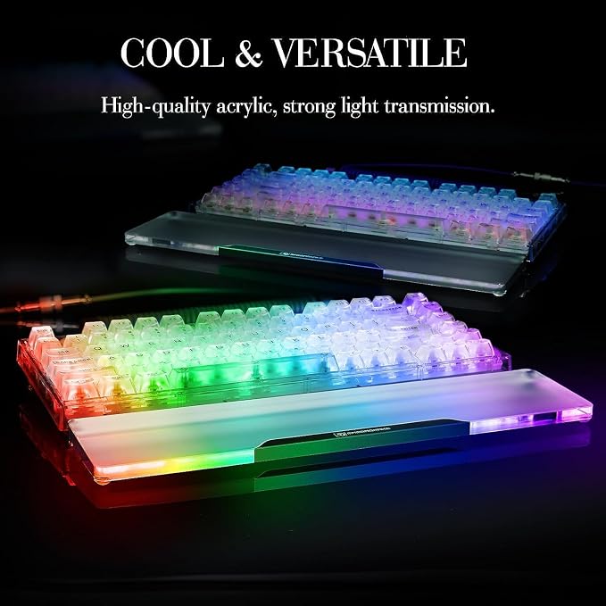 Acrylic Keyboard Wrist Rest Pro- TENKEYLESS 80% Keyboard- Mechanical Keyboards Ergonomic Palm Rest for Computer Keyboard,Anti-Slip Base,Wrist Pad for Laptop,Office & Home-Easy Typing,Black