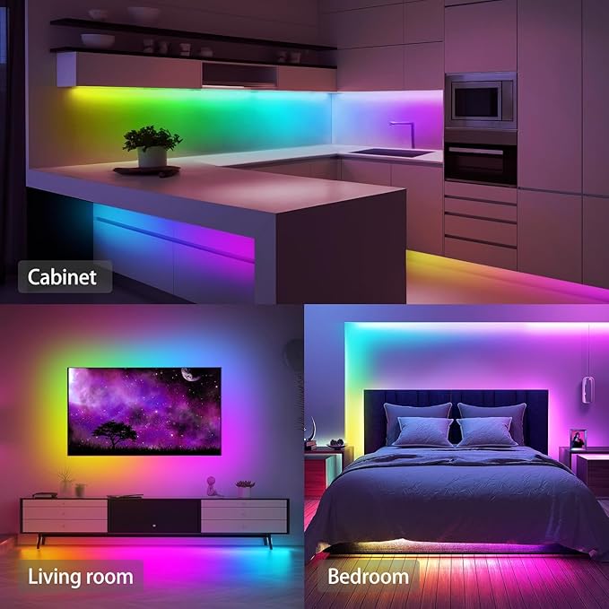 GUPUP 16.4ft COB RGB Smart IC LED Strip Lights,Addressable Color Chasing Strip Light, 24V 2880 LEDs Multicolor Flexible Tape Lighting Kit with APP Control &Music Mode, for TV,Bedroom,Party Decoration