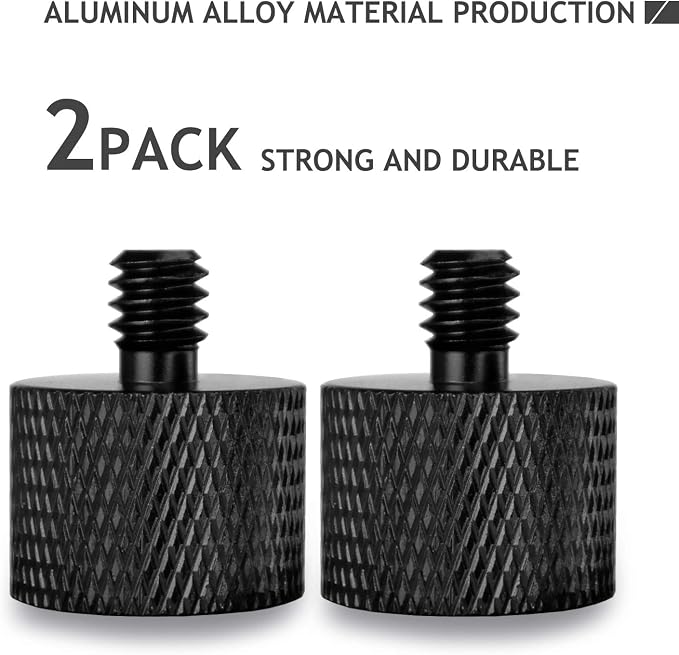 5/8 to 1/4 Adapter, Mic Thread Adapter 5/8" Female to 1/4" Male for Mic Stand, Camera Monitor, Tripod, Microphone Holder 2 Pack