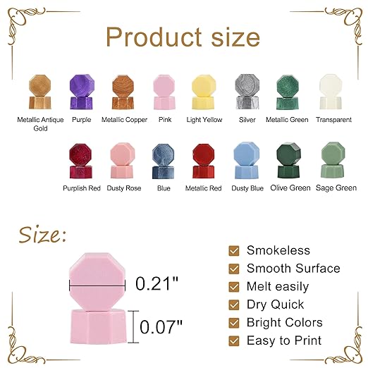 Yoption 360Pcs Sage Green Sealing Wax Beads, Sealing Wax Kit for Wax Seal Stamp, Hexagon Wax Seal Beads with 4Pcs Tea Candles and 2 Wax Seal Spoon