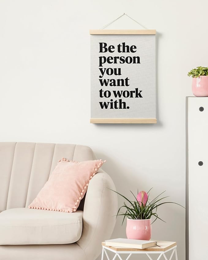 FGFK Be the Person You Want to Work with Inspirational office Framed hanging Canvas wall art Poster Prints decor for women,Trendy Motivational posters office decorations for work,12x16 Inch