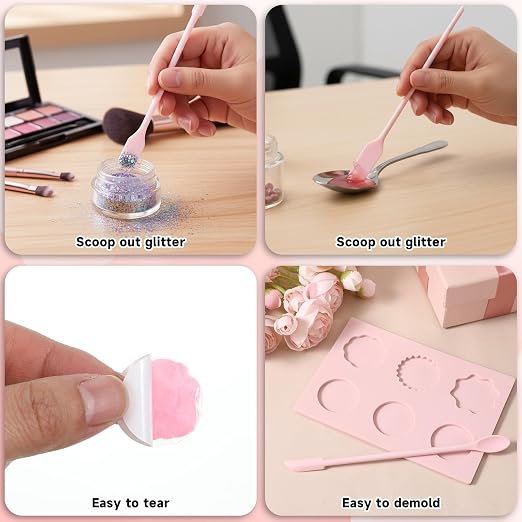 Wax Seal Mold Kit, 6-Cavity Wax Stamp Seal Mold for Making Envelopes and Invitation Letter, Waxs Stamp Molds, 50PCS Double Sided Adhesive Waxs Seals Stickers, Double-Ended Scraper