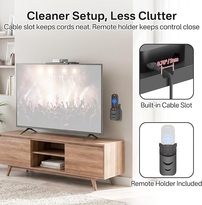 13 Inch Wide Platform TV Top Shelf for Cable Box, Adjustable Shelf for Top of TV with Remote Holder & Anti-Slip Legs, Flat Screen TV Top Shelf for Streaming Devices, Router, Media Box, Game Console