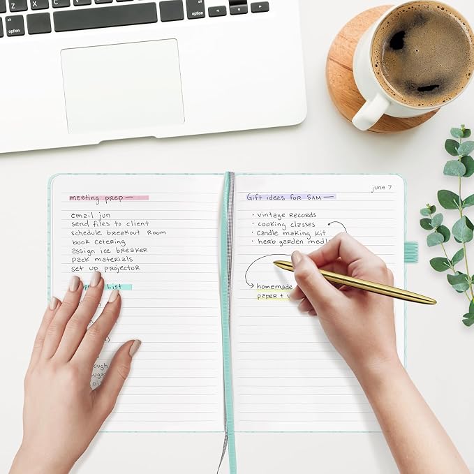 &And Per Se Lined Hardcover Notebook – A5 5.7"x8" College Ruled, 160 Pages, 100gsm Thick Paper – Aesthetic Journal for Women, Gift-Ready Planner, Everyday Writing Notebook (Light Blue)
