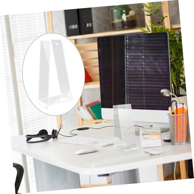 Happyyami Desk Calendar Stand Acrylic Flip Calendar Holder Organizer Rack for Wall or Tabletop Modern Design