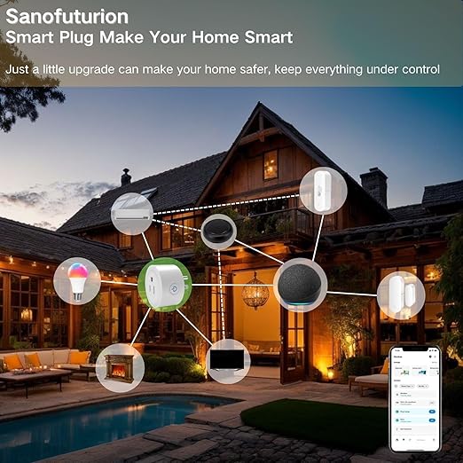 Smart Plug with Energy Monitoring | Compatible with Alexa & Google Home | WiFi Outlet for Remote Control & Scheduling | No Hub Required | Safety Certified (4) | Voice & App Remote Control, Smart Life. Schedules, timers, Away Mode, 2.4GHz WiFi, No Hub R...