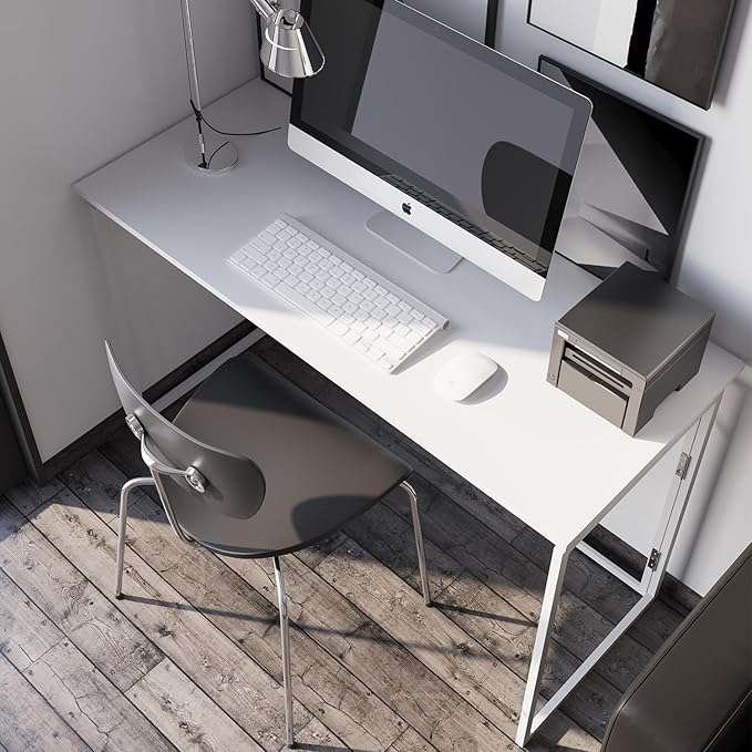 Folding Desk - 39.4” Wood Top Foldable Desk for Small Spaces | No Assembly Required Compact Desk for Home Office, Writing, and Study
