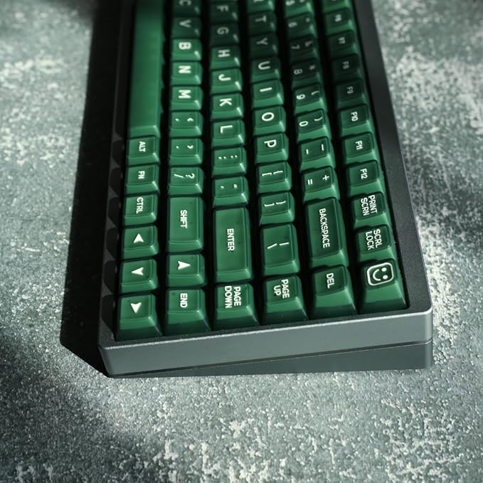 ULTRAEQUIP Emerald Jade Keycaps 142 Keys Double Shot PBT Keycaps RSA Profile, Translucent Green Shine Through, Custom Set for ISO ANSI 60, 75, 80, 95, 100% Mechanical Keyboard