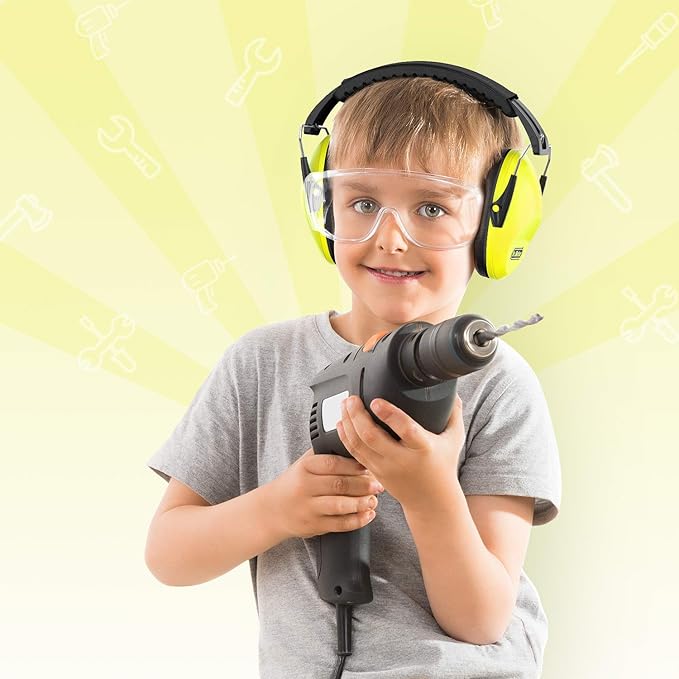 Ear Protection for Kid: EM100 SNR27.4 Kids Noise Cancelling Headphones with Adjustable Headband - Kid Hearing Protection for Monster Truck Mowing Demo Derby and Concert - Yellow