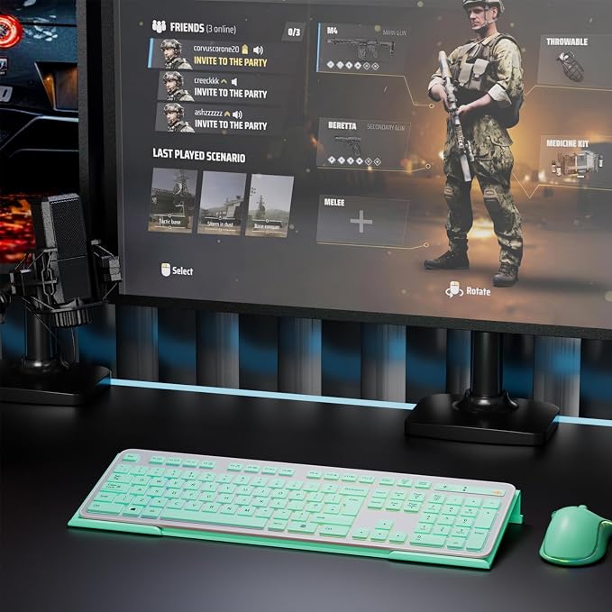 Computer Keyboard Stand Holder - Ergonomic Acrylic Keyboard Stand for Desktop Comfortable Keyboard Tray Riser with Silicone Anti-Slip Strip for Home School Office Desk Accessory, Green