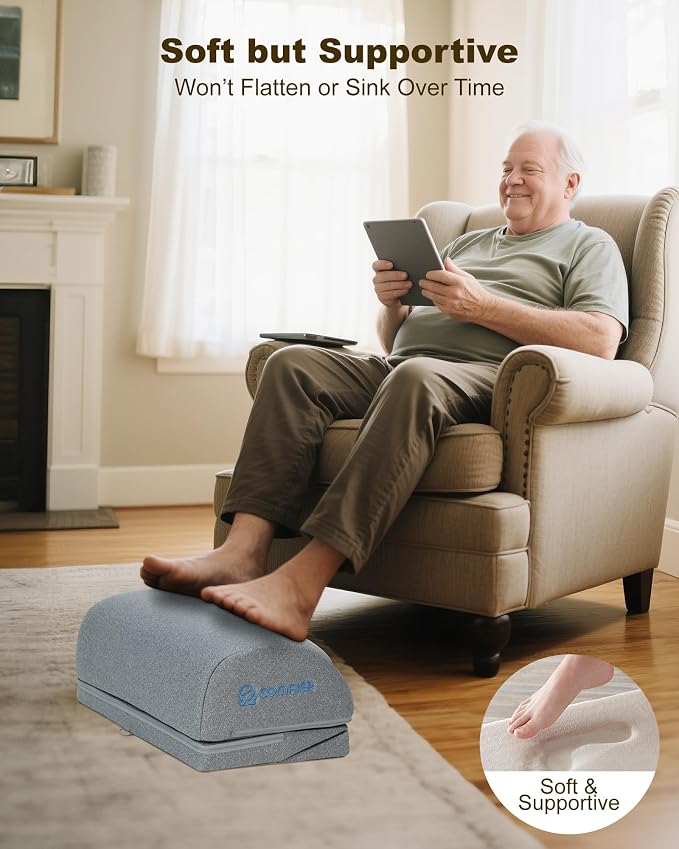 Comfier Under Desk Foot Rest at Work with Heat,Vibration,3 Height Under Desk Foot Rest for Office Chair,Foot Heater Foot Warmer, Ergonomic Heated Footrest,Gaming Chair Footstool,Computer Desk Use